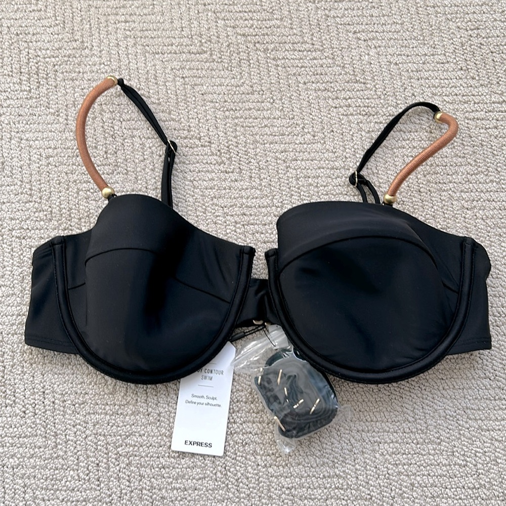 Express Balconette Body Contour Swim Top black large